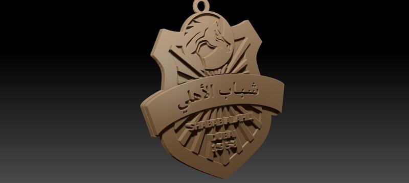 UAE Pro League Shabab Al Ahli Dubai Club badge keychain printable and renderable