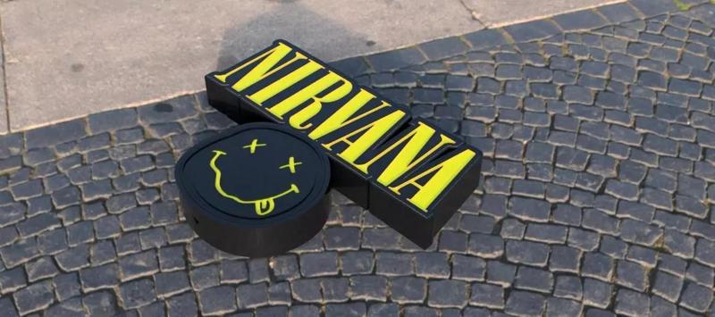 cartel iluminado nirvana