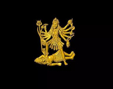 3D golden model of Goddess Kali