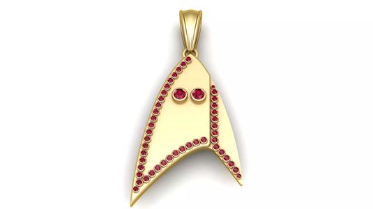 3D gold pendant