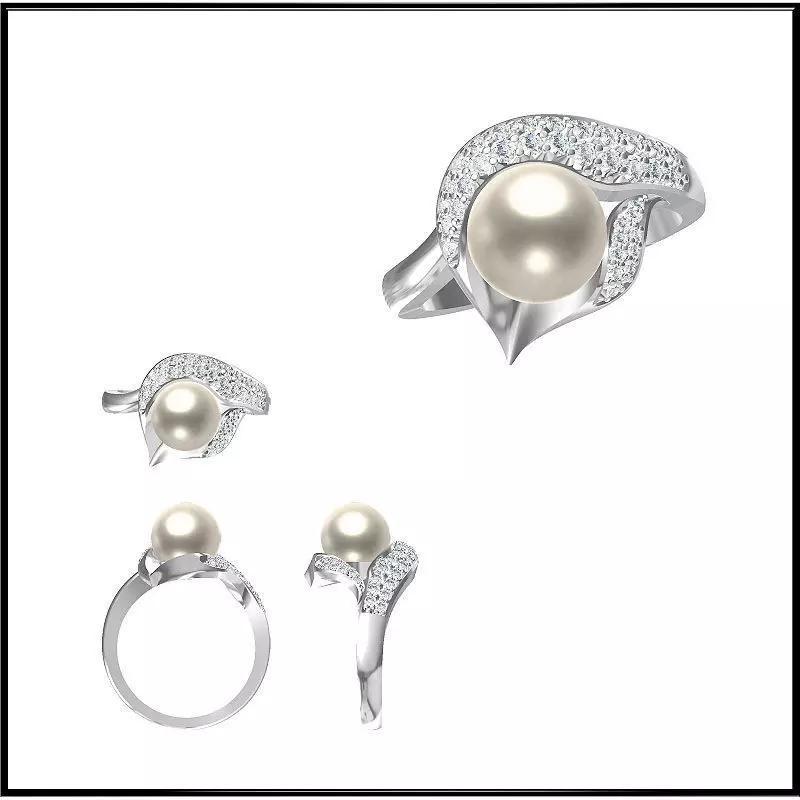 JCD Format White gold pearl set jewellery jcd design