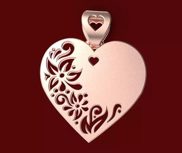 3D print model heart pendant