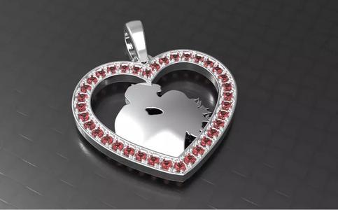 3D print model heart pendant  ST VALENTINES DAY silhouette