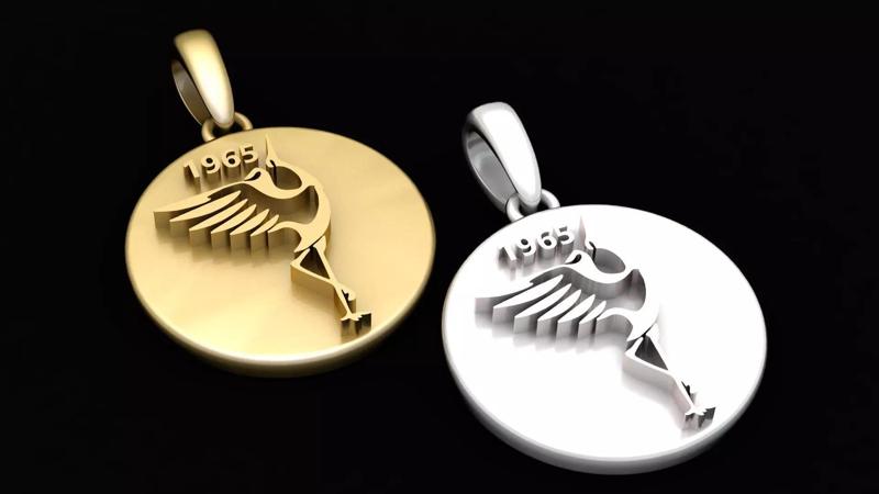 1965 GOLD ROUND PENDANT