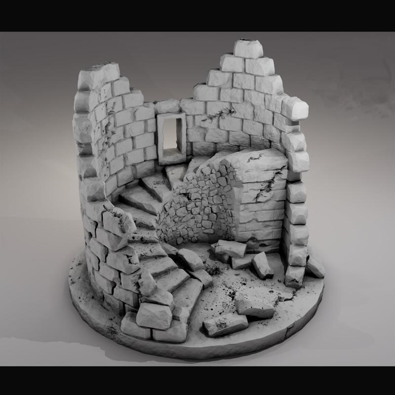 Dark Dungeons tabletop accessories - spiral staircase