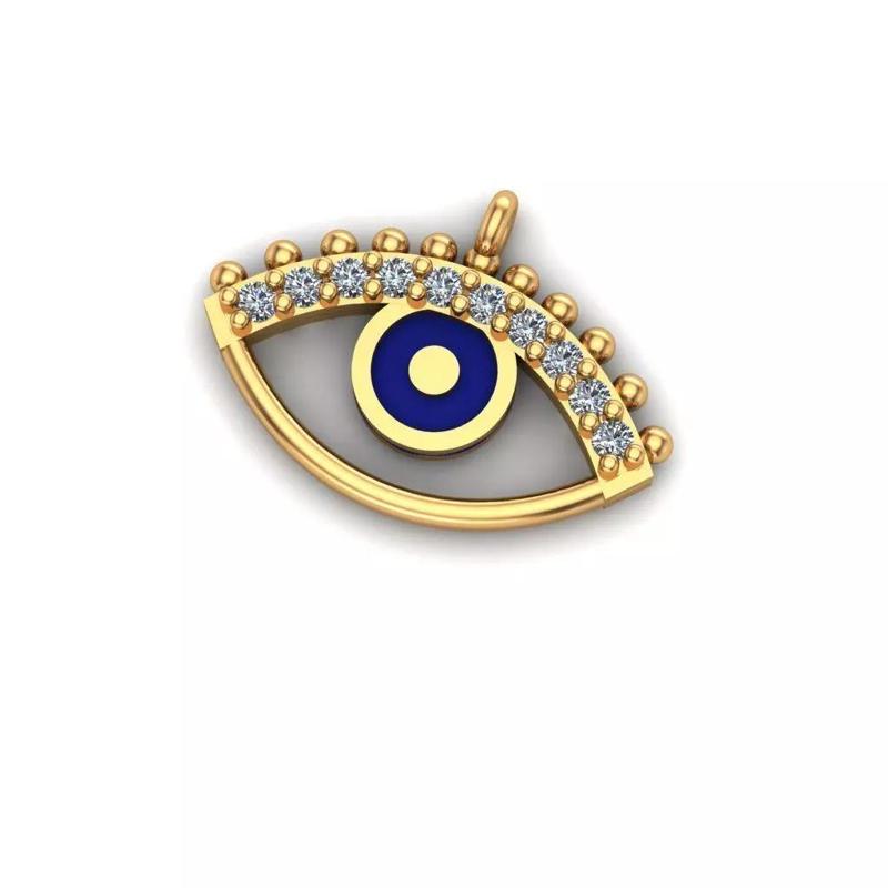 Jewelry evil eye pendant gold with diamonds