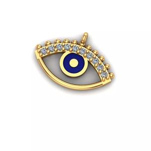Jewelry evil eye pendant gold with diamonds