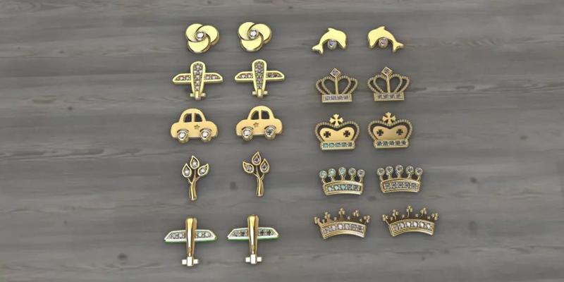 Aretes -Topitos para dama paquete de 10 -v-