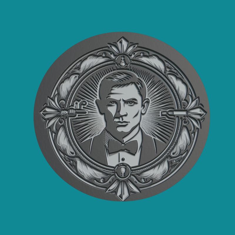 James Bond Print Model James Bond Medallion James Bond Wall Decor