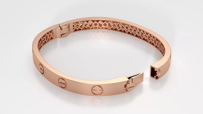 Stylized branded bracelet with bolts