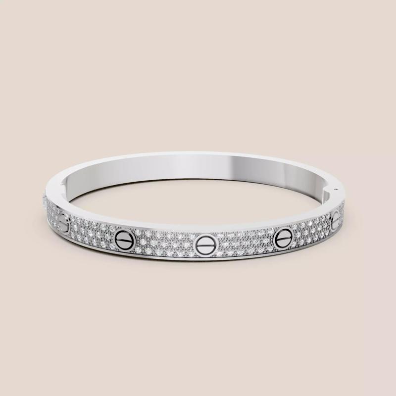 LOVE bracelet 190mm model paved cartie 3D print model