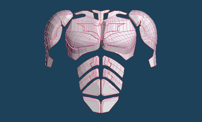 THE DARK KNIGHT/RISES (2008/2012) BATSUIT CHEST, ABS AND SHOULDER PADS (LOW POLY)