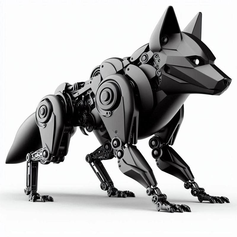 Robotic Wolf 3D Print – Futuristic Mechanical Animal Figurine