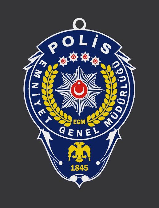 Turkish Police-Themed 3D Keychain – Türk Polisi Anahtarlık -
