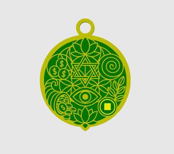 Sacred Geometry Prosperity Keychain – Spiritual Abundance & Protection Amulet STL