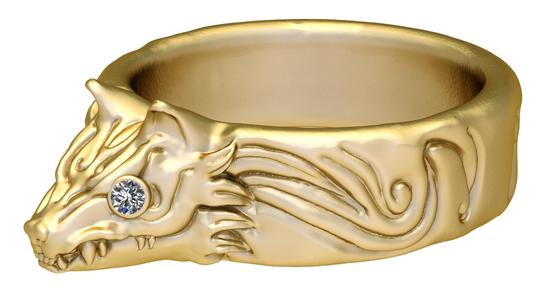Golden Dragon Eye Ring