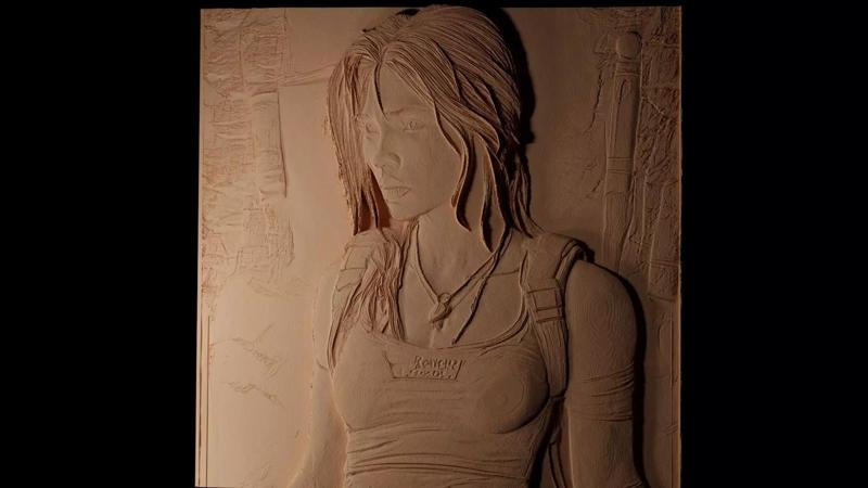 Lara Croft Tomb Raider CNC 3d Print High Relief Sand Casting