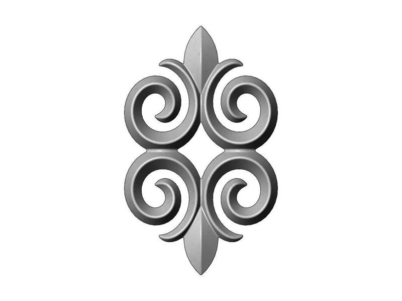 Floral motif decoration scroll relief