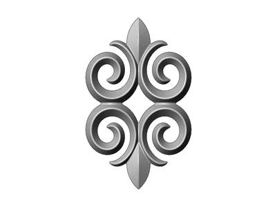 Floral motif decoration scroll relief