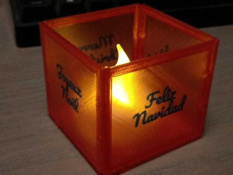 Pluggable Christmas tea light multi language "Merry Christmas"