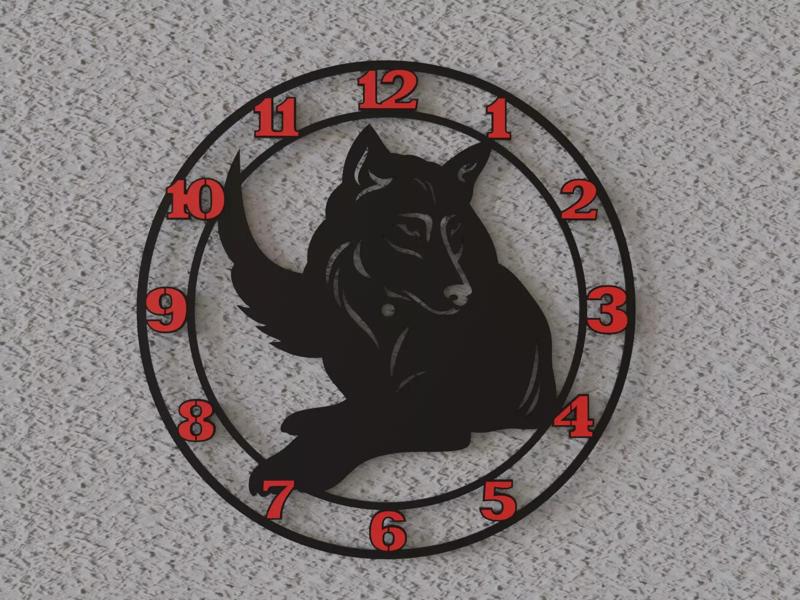 wolf wall clock