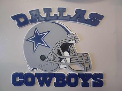 Dallas Cowboys Helmet with Logo and Wordmark Wall Art with Keyhole