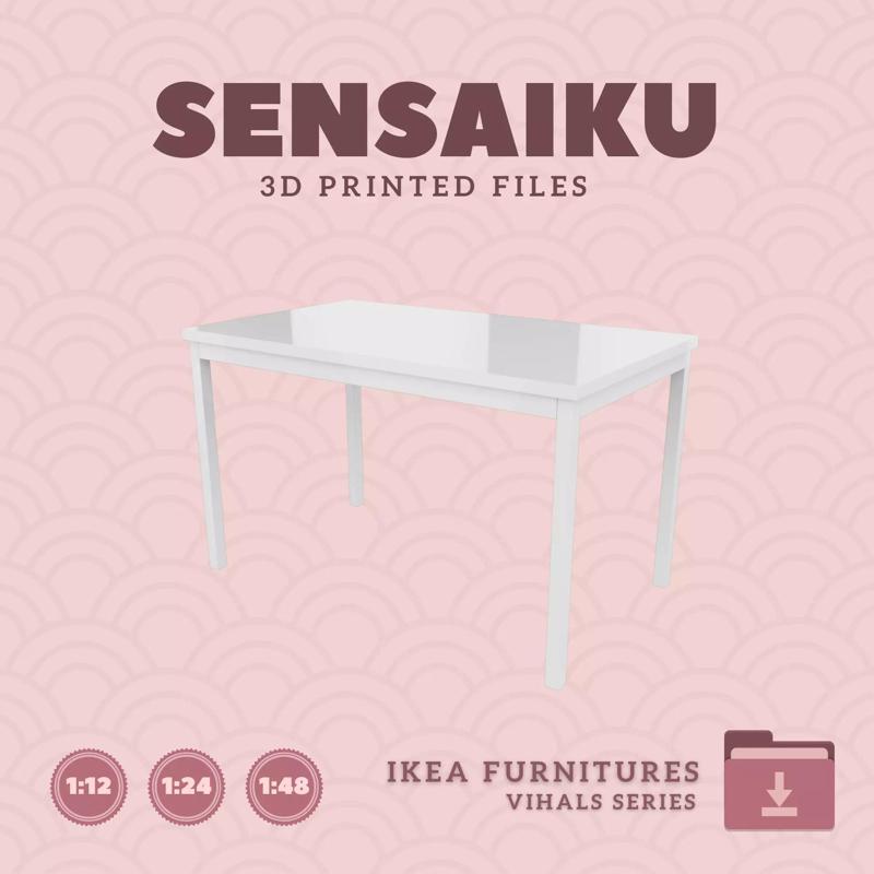 VIHALS Table 49 In for Miniature Dollhouse - IKEA - 3D Print