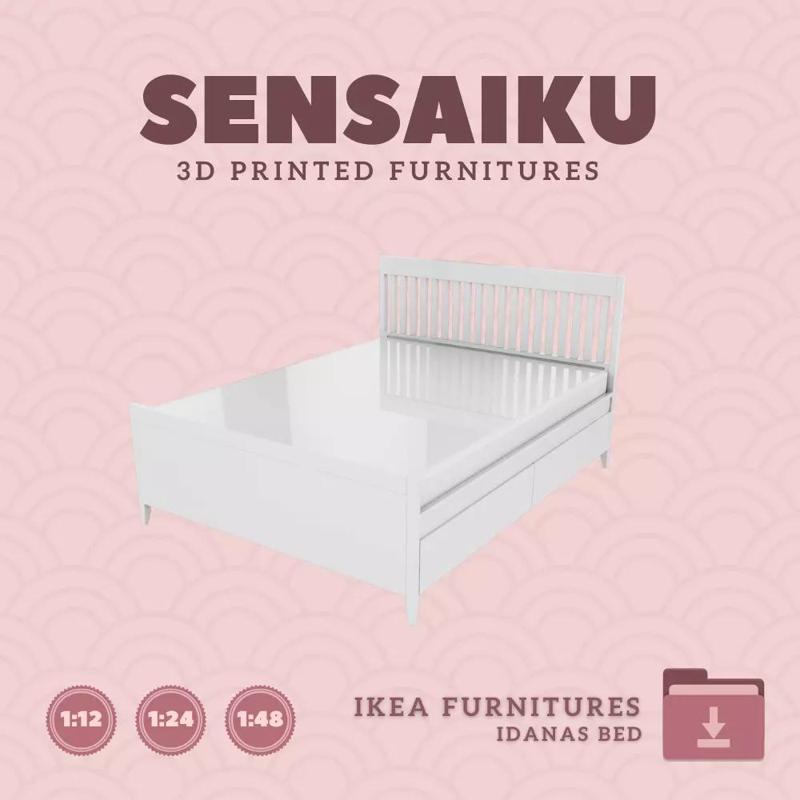 IDANAS Bedframe Queen Bed with Storage Dollhouse IKEA 3D Print