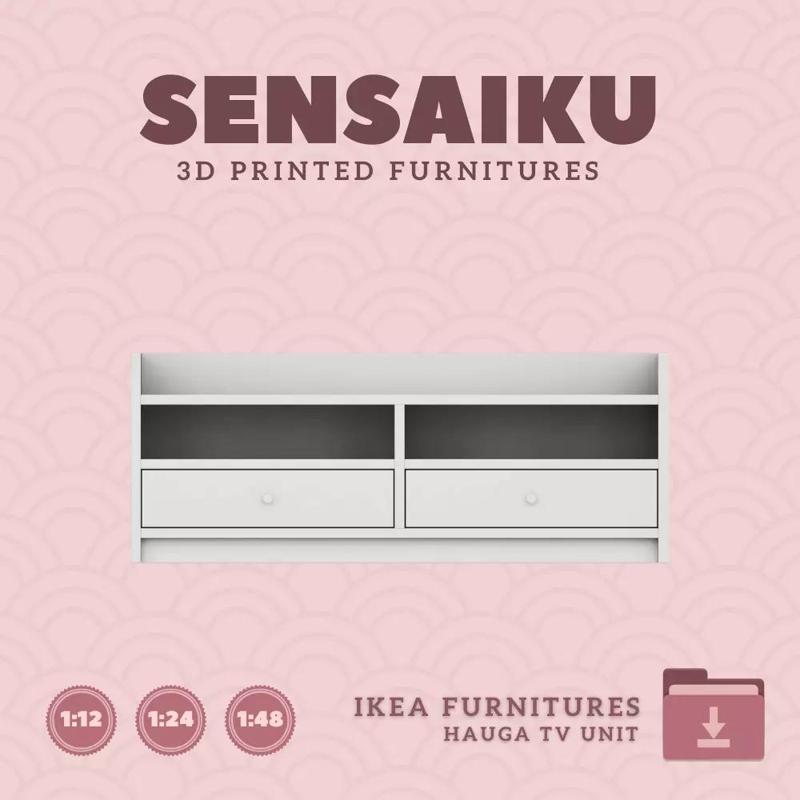 HAUGA TV Unit for Miniature Dollhouse IKEA 3D Print