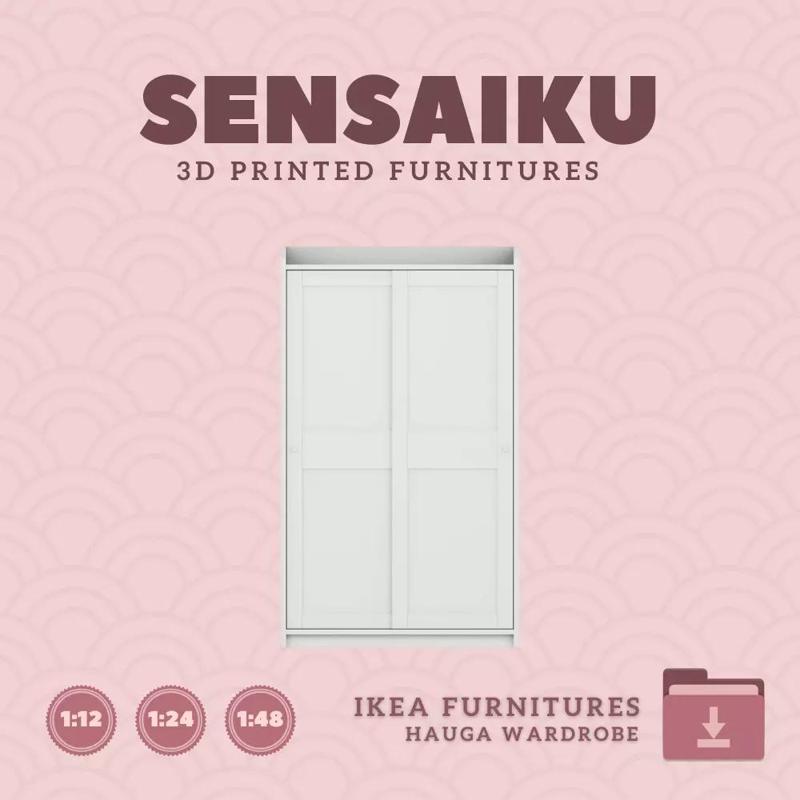 HAUGA Wardrobe for Mini Dollhouse IKEA 3D Print