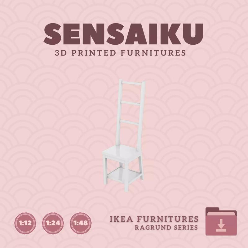 RAGRUND Chair with Towel Rack for Dollhouse - IKEA - 3D Print