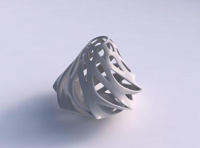 Vase footed baluster with smooth cuts streched top corner