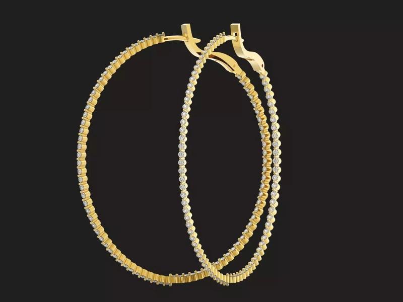 big long hoop earrings with stones