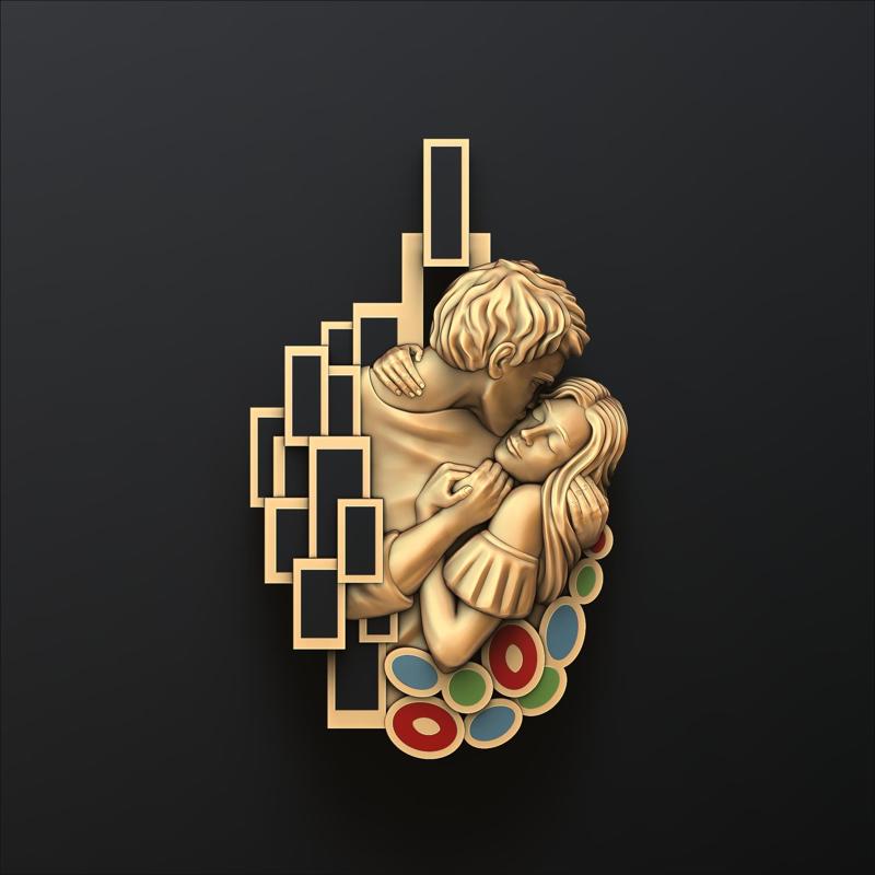 Lovers Kiss Pendant 3D print model