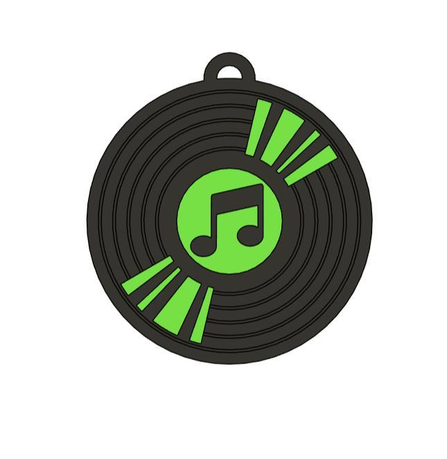 Retro Vinyl NFC Keychain - 3D-Printed Music Lover Accessory (Vinyl NFC)