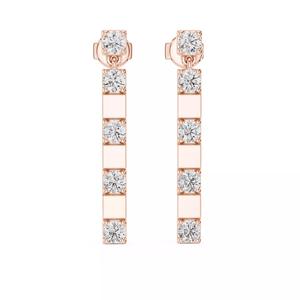 Round Diamond  Drops Earrings 3dm stl renders animation videos