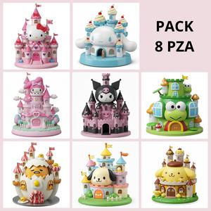 pack 8 hello kitty sanrio fan art castles