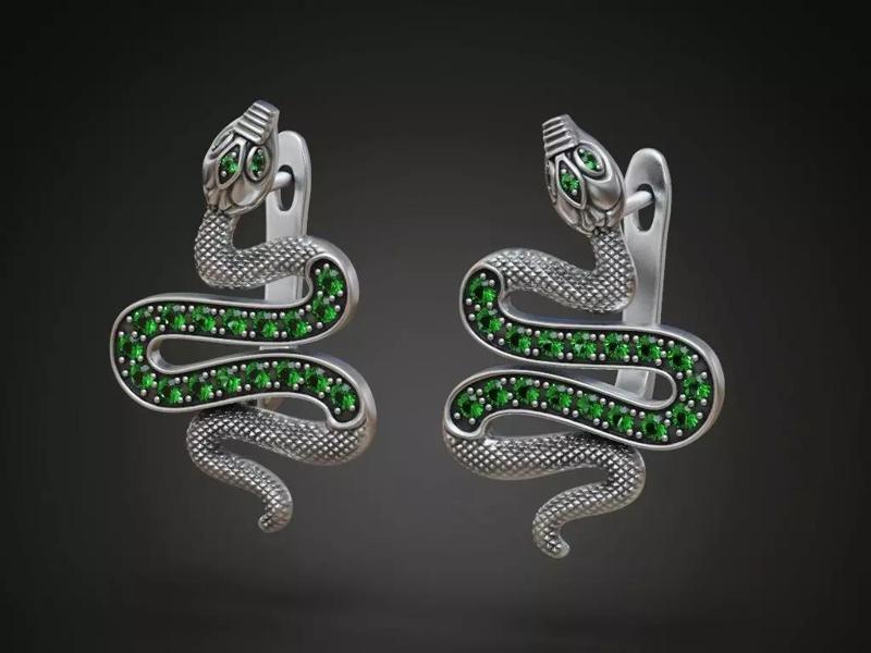 Snakes serpent diamond earrings women