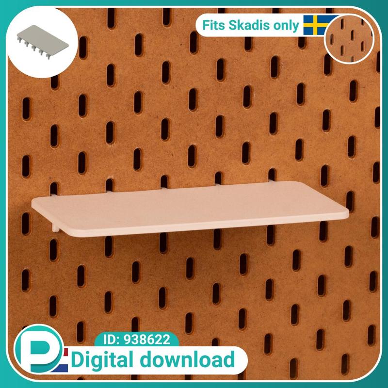 Display tray 20x10cm - fits IKEA Skadis pegboard - Digital download
