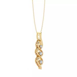 filigree Gold Diamond Pendant With Chain Necklace