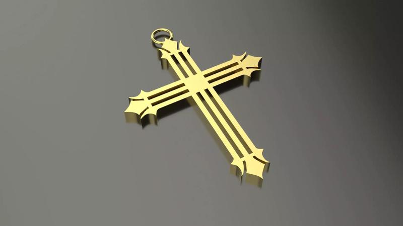 Model 64 Cross Christian Necklace Hem-Stitch Dissimilar Ethnic