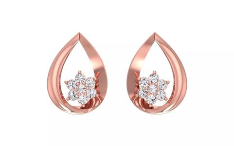 Women Solitaire Earring 3dm STL OBJ FBX Render Details