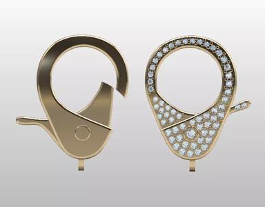 Diamond Lobster Clasp Lock 3D printable model