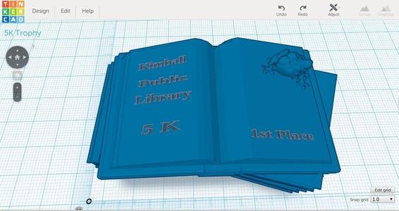 5K Trophy - Pile of Books