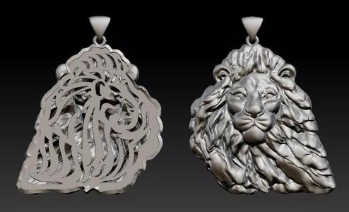 Lion Pendant 3D print model