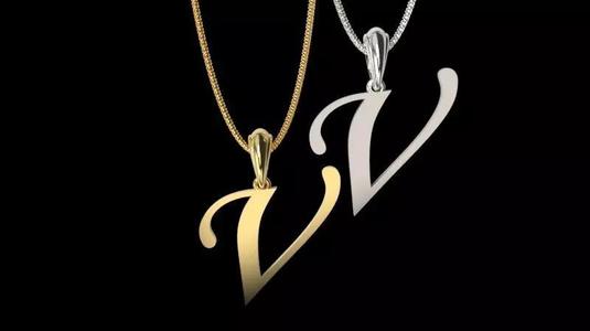 Letter V NECKLACE pendant