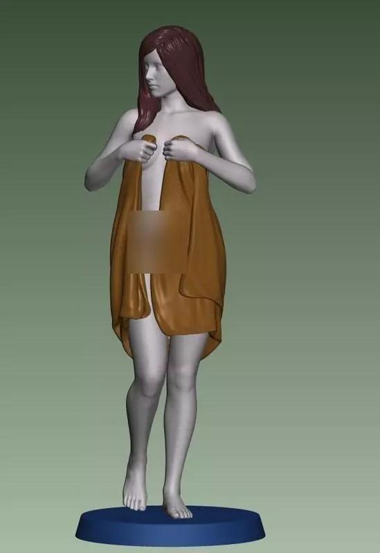 A glamorous wrapped-towel girl