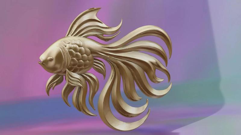 3DFishModel4075Gold