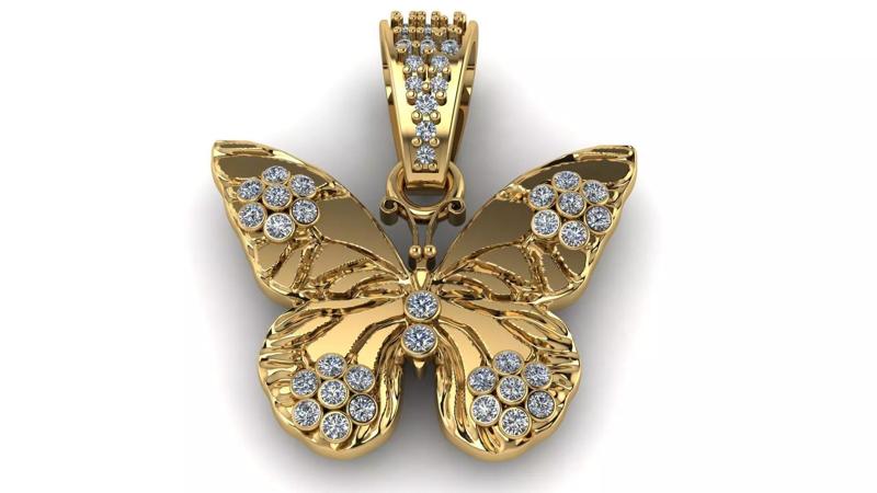 REALISTIC STYLE BUTTERFLY PRNDANT 3D PRINTABLE MODEL