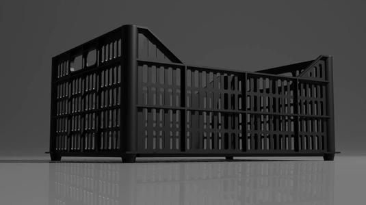 Plastic Fruit Box Low-poly 3D model